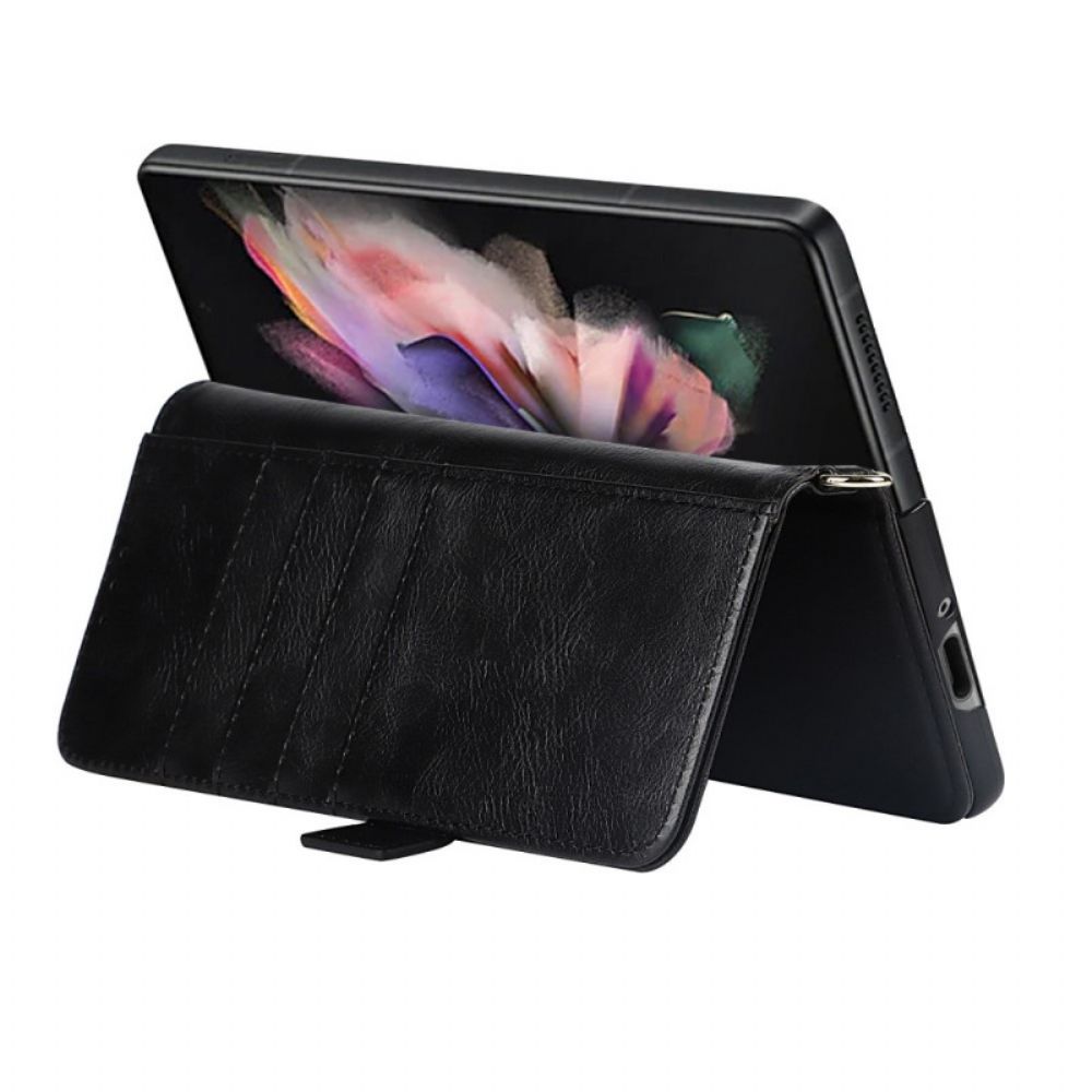 Flip Case Für Samsung Galaxy Z Fold 3 5G Flip Case Stifthalter Mit Doppelklappe