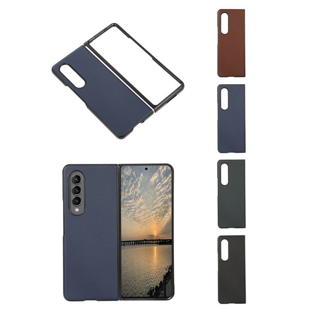 Handyhülle Für Samsung Galaxy Z Fold 3 5G Echtes Designer-leder