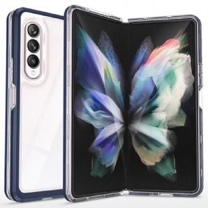 Handyhülle Für Samsung Galaxy Z Fold 3 5G Hybrid Transparente Farbige Kanten