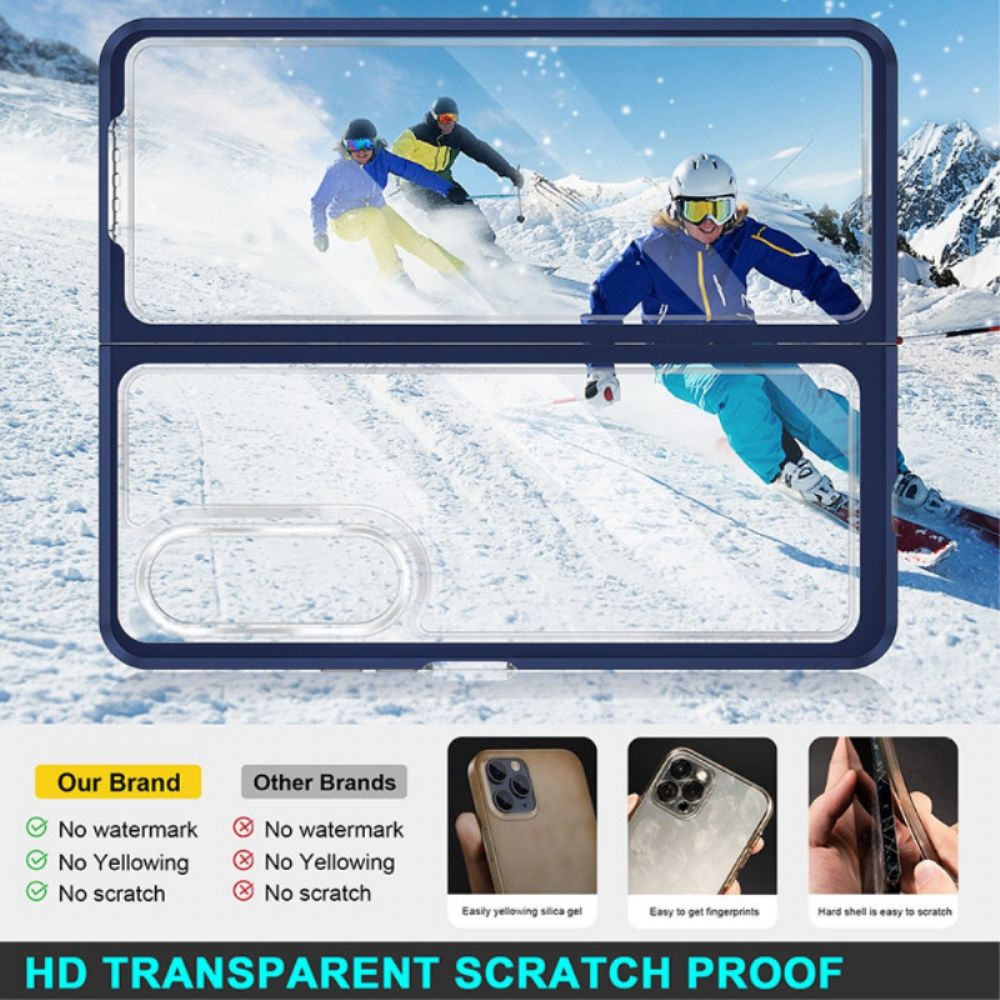 Handyhülle Für Samsung Galaxy Z Fold 3 5G Hybrid Transparente Farbige Kanten