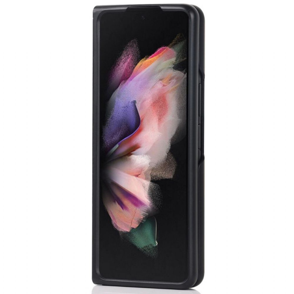 Handyhülle Für Samsung Galaxy Z Fold 3 5G Ständer Und Stifthalter Aus Echtem Leder