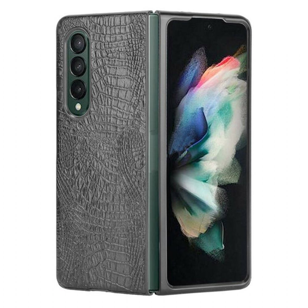 Hülle Für Samsung Galaxy Z Fold 3 5G Krokodil Kunstleder