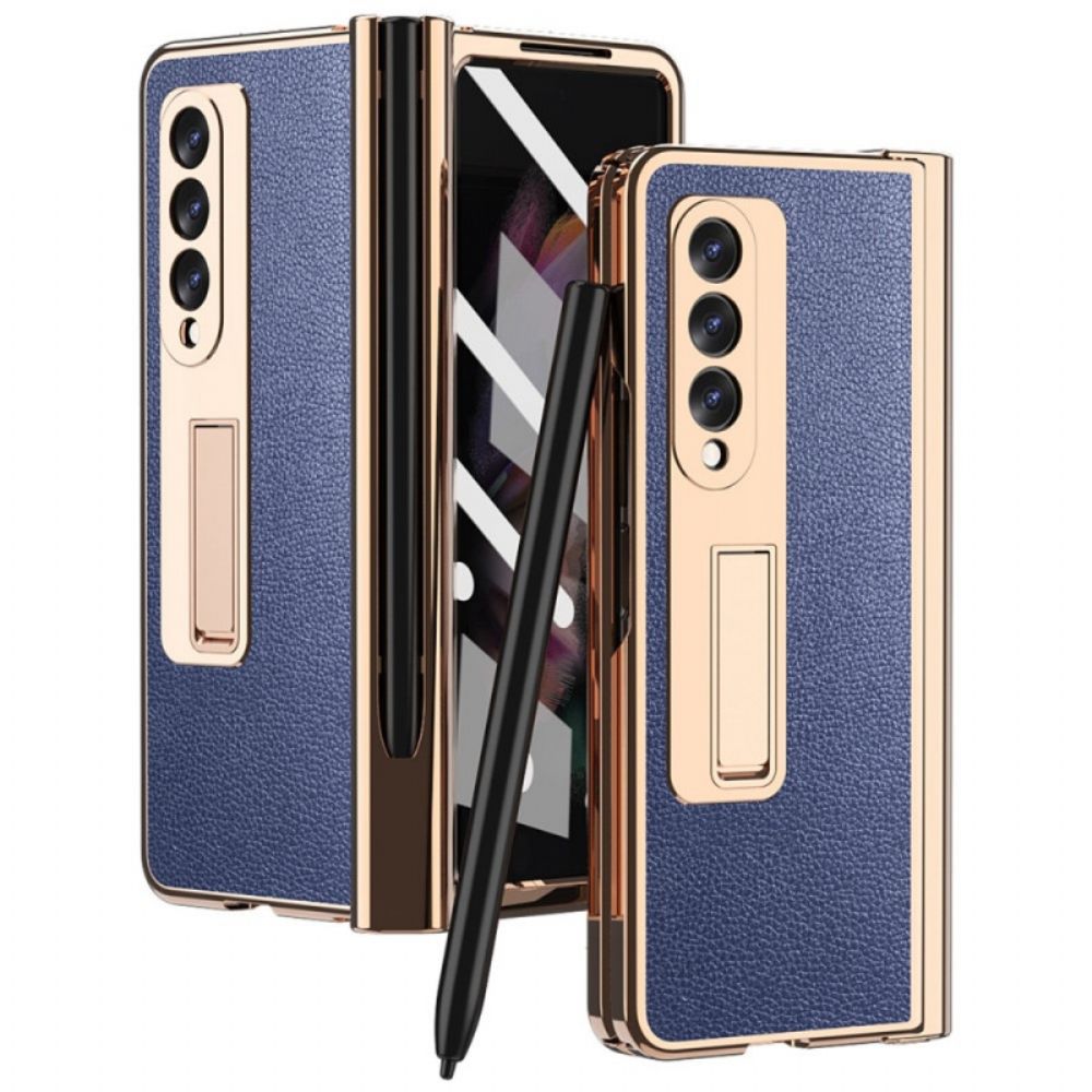 Hülle Für Samsung Galaxy Z Fold 3 5G Multifunktionales Litschi-leder