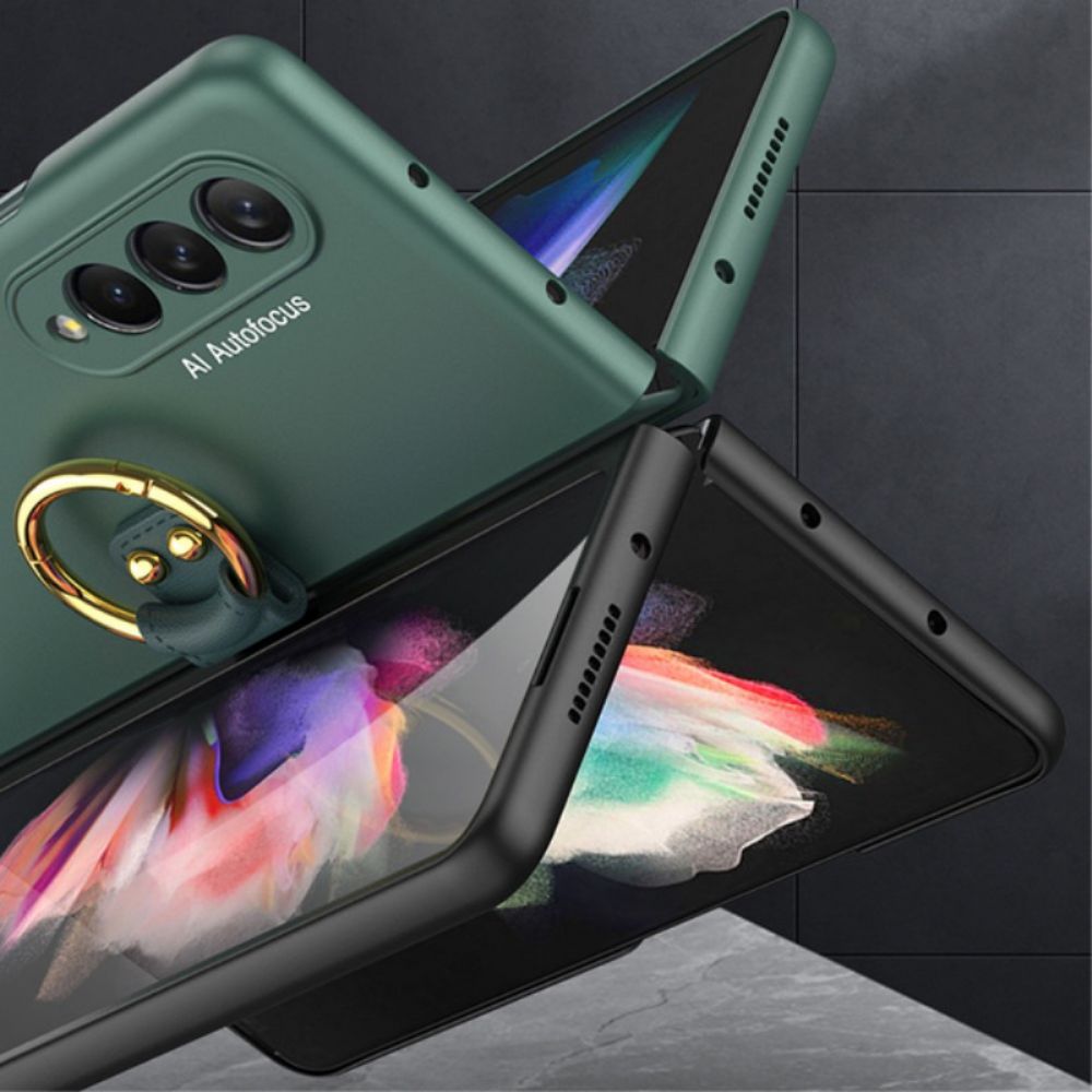 Hülle Für Samsung Galaxy Z Fold 3 5G Ringhalterung Und Displayschutz Gkk