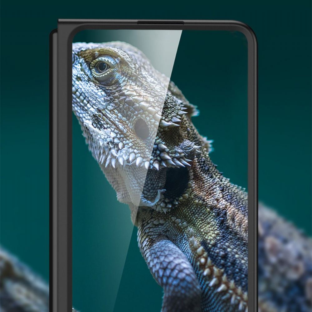 Hülle Für Samsung Galaxy Z Fold 3 5G Strukturierte Rückseite Und Displayschutzfolie Gkk