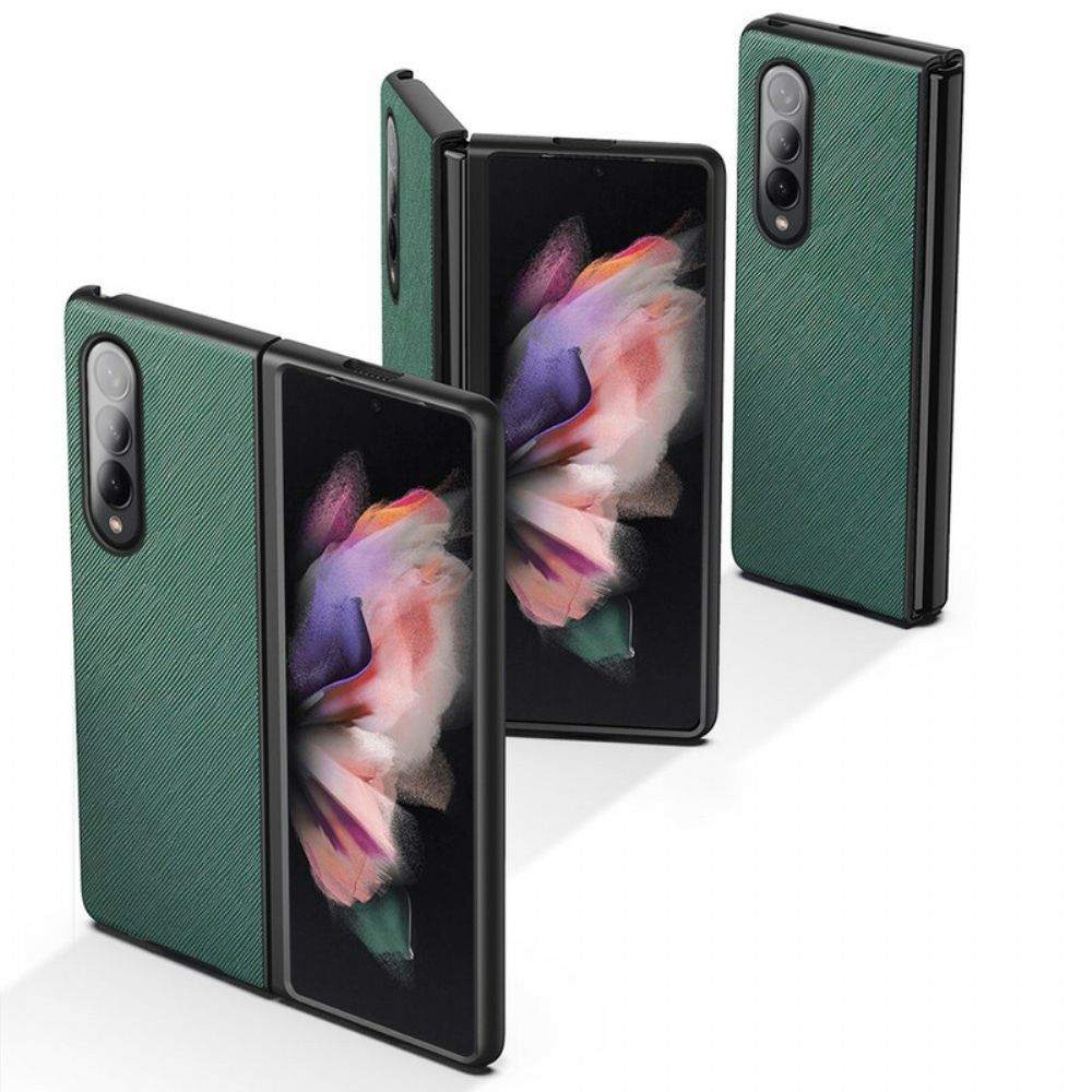 Hülle Für Samsung Galaxy Z Fold 3 5G Strukturiertes Leder