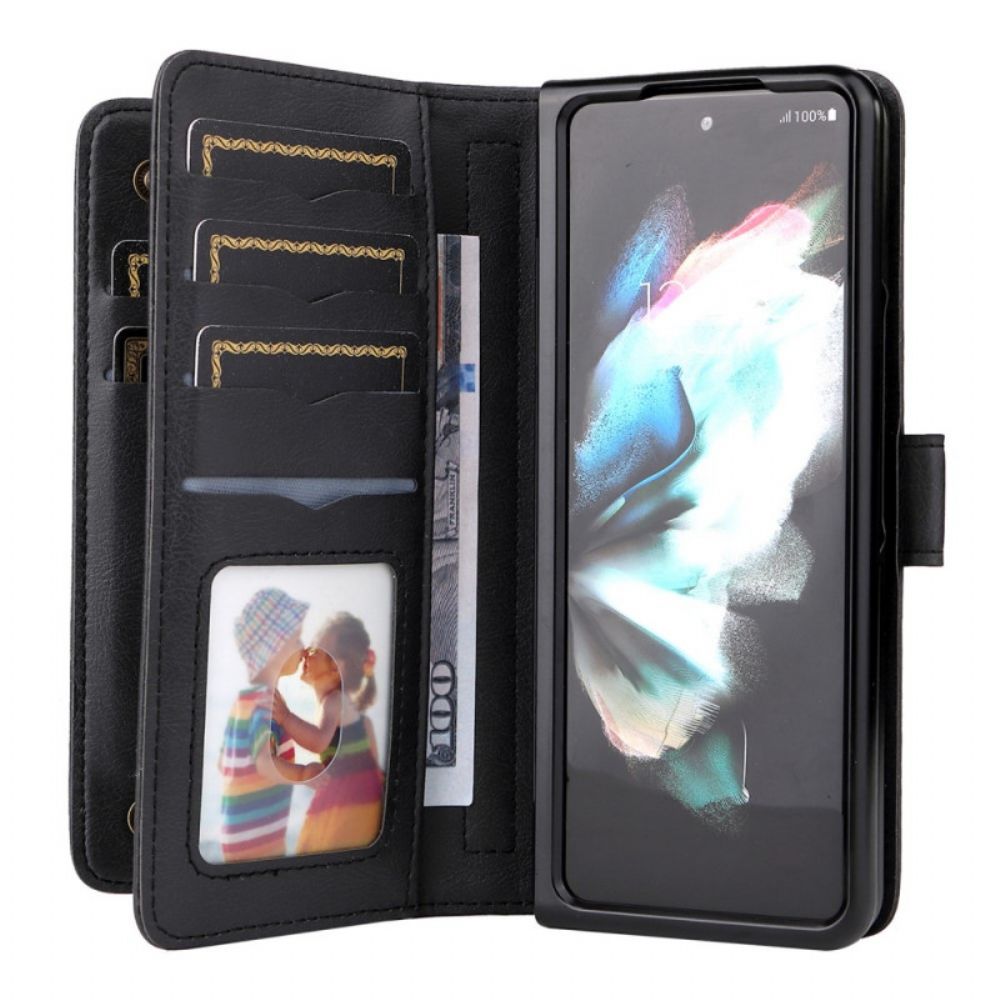 Lederhüllen Für Samsung Galaxy Z Fold 3 5G Multifunktionale Business-brieftasche