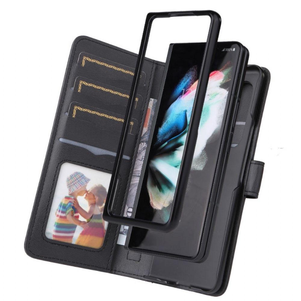 Lederhüllen Für Samsung Galaxy Z Fold 3 5G Multifunktionale Business-brieftasche