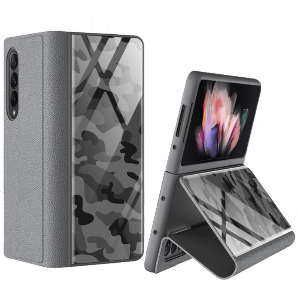 Schutzhülle Für Samsung Galaxy Z Fold 3 5G Flip Case Gehärtetes Getarntes Glas