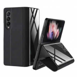 Schutzhülle Für Samsung Galaxy Z Fold 3 5G Flip Case Gehärtetes Glas Und Kunstleder