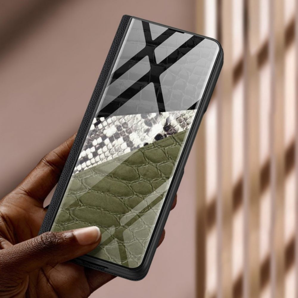 Schutzhülle Für Samsung Galaxy Z Fold 3 5G Flip Case Gehärtetes Schlangenglas