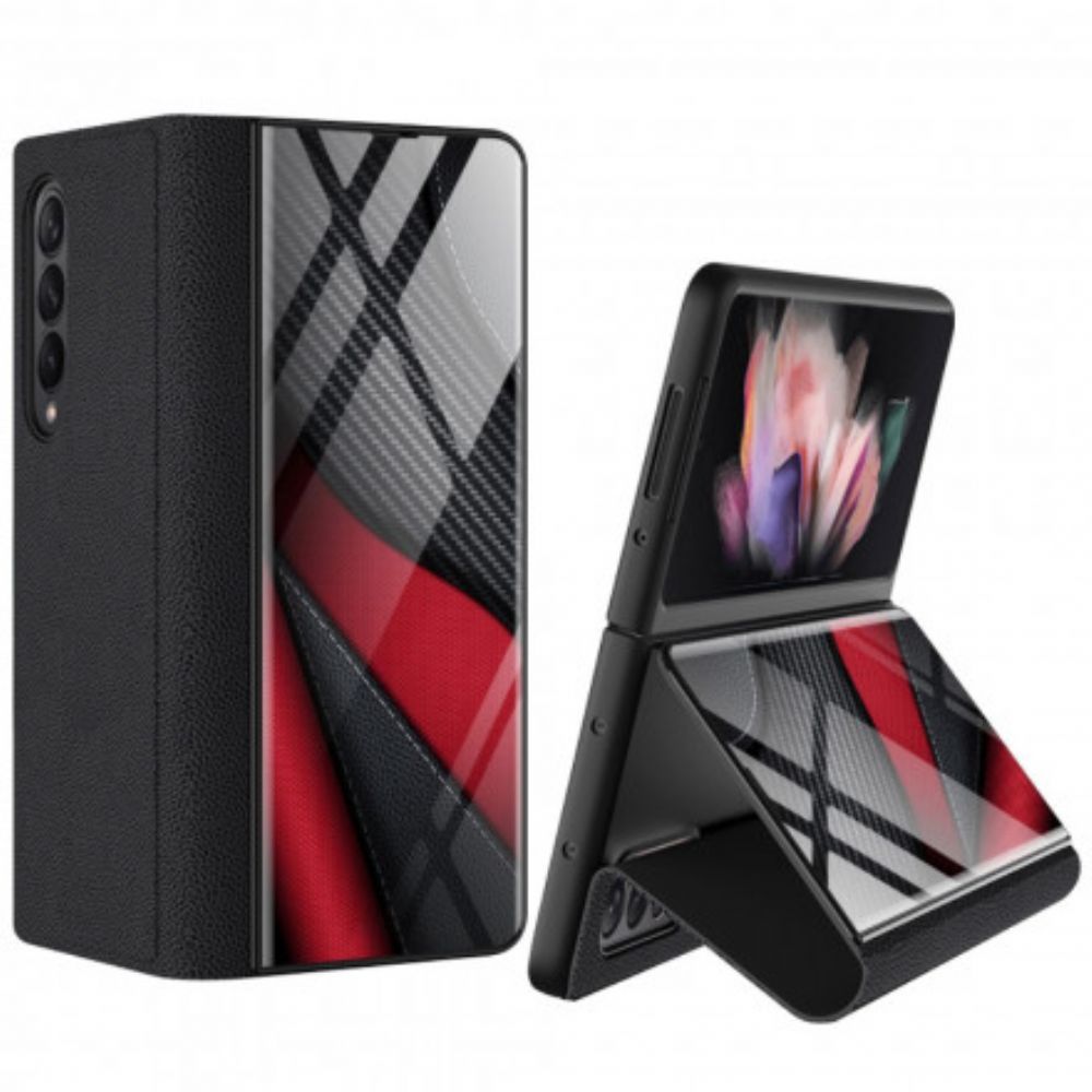 Schutzhülle Für Samsung Galaxy Z Fold 3 5G Flip Case Gkk Karbon Gehärtetes Glas