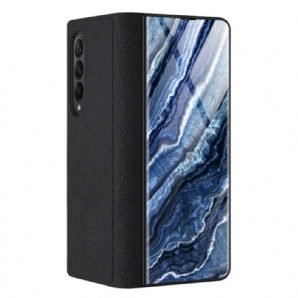 Schutzhülle Für Samsung Galaxy Z Fold 3 5G Flip Case Hartglas Aus Marmor