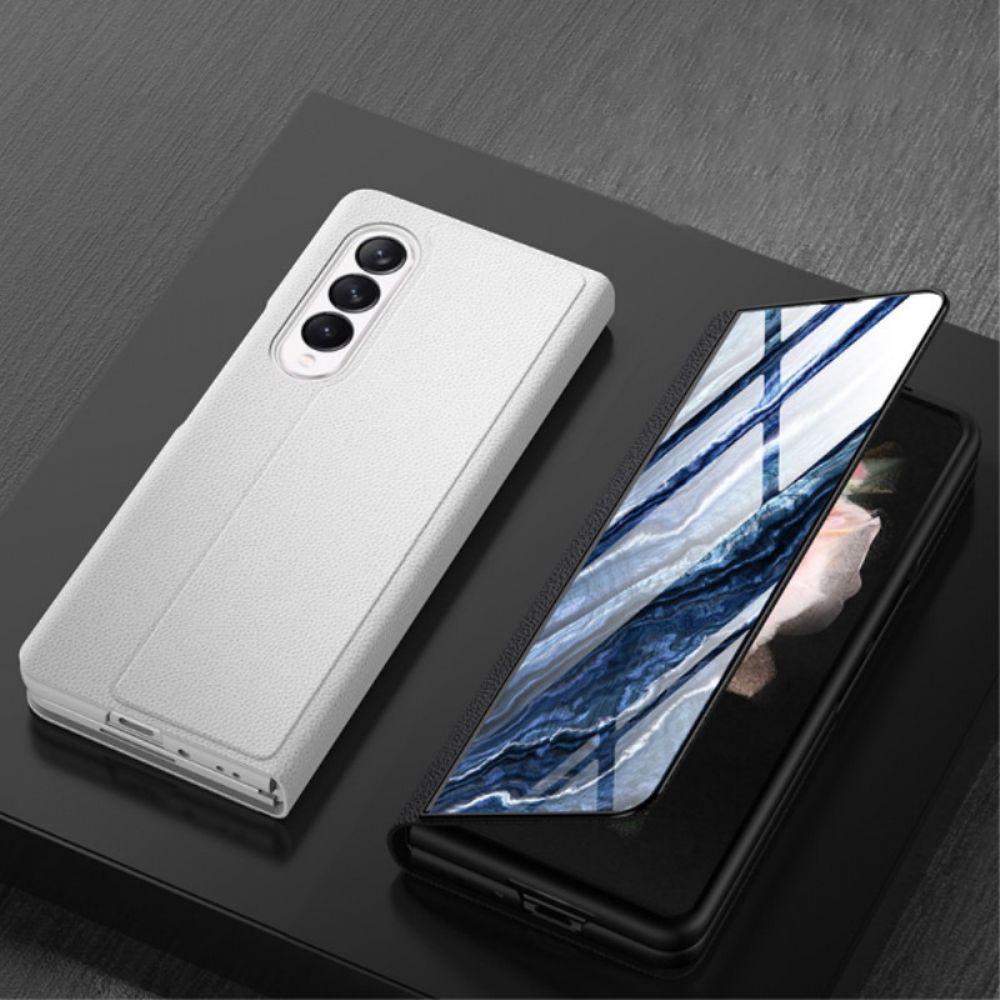 Schutzhülle Für Samsung Galaxy Z Fold 3 5G Flip Case Hartglas Aus Marmor