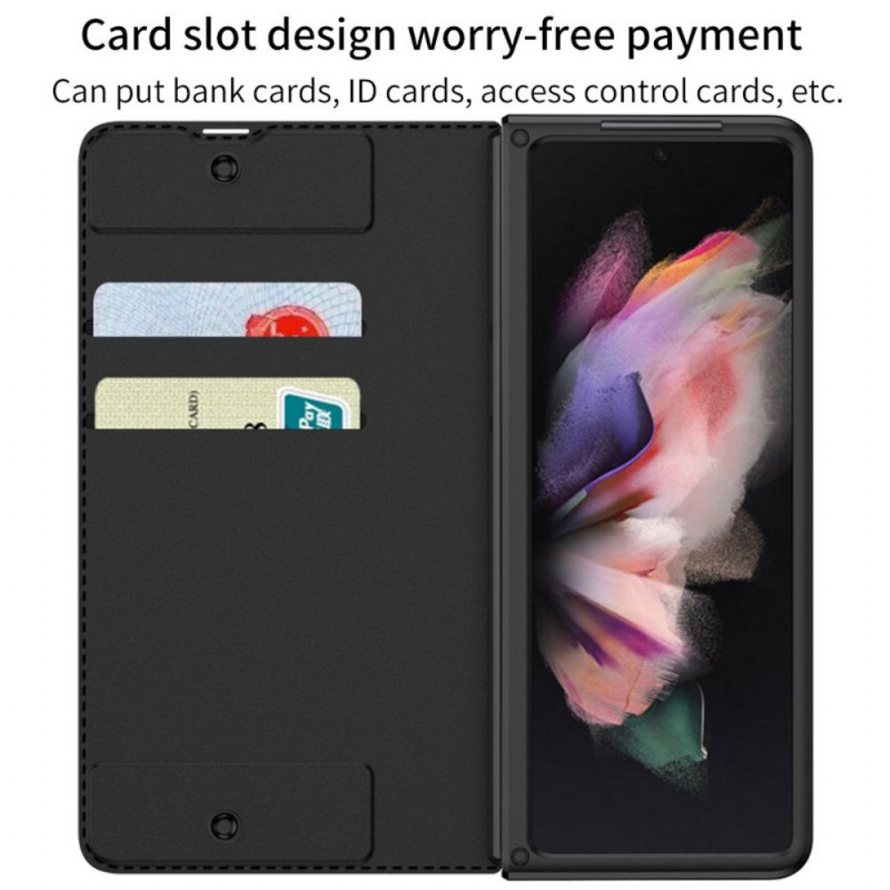 Schutzhülle Für Samsung Galaxy Z Fold 3 5G Flip Case Kunstleder Stifthalter Gkk