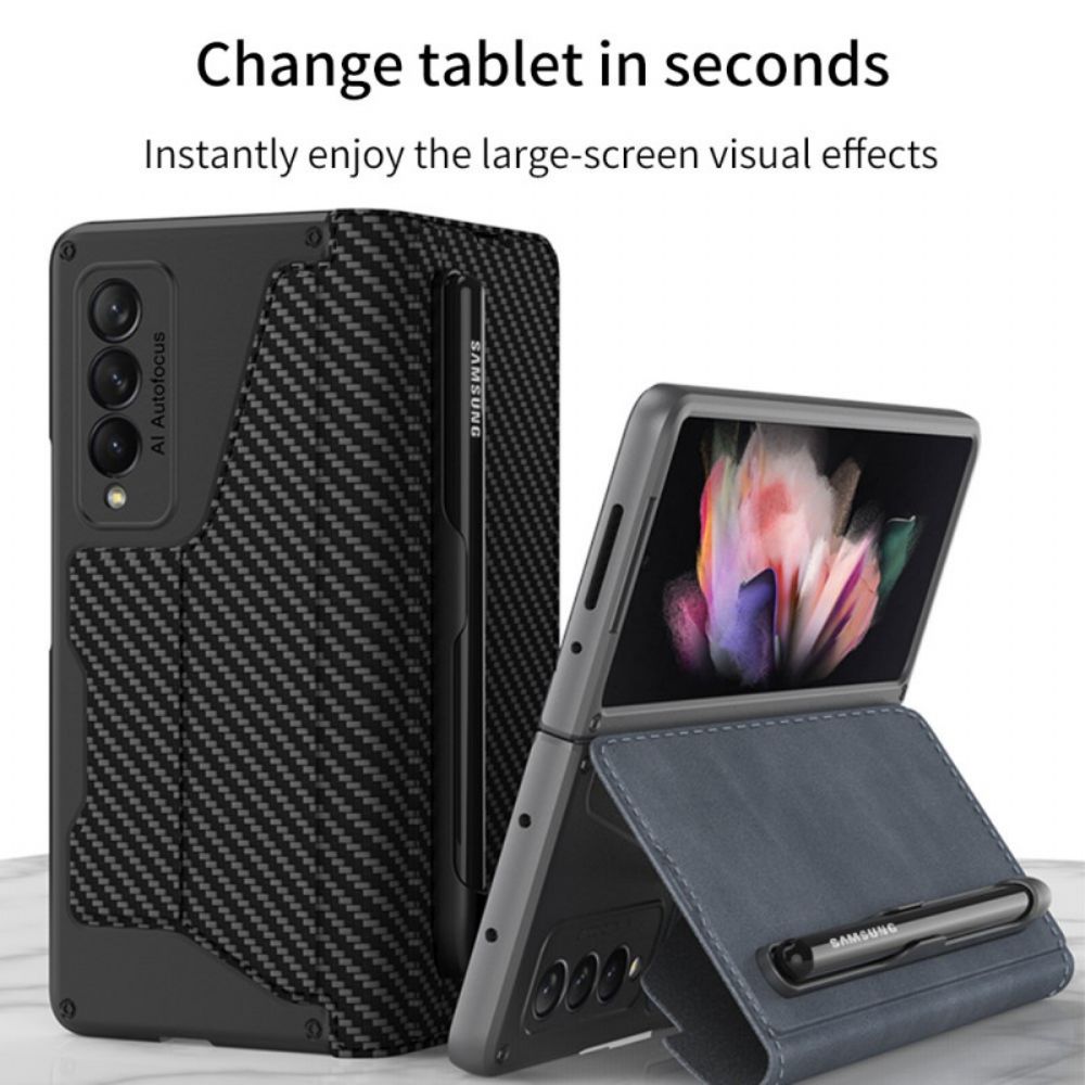 Schutzhülle Für Samsung Galaxy Z Fold 3 5G Flip Case Kunstleder Stifthalter Gkk