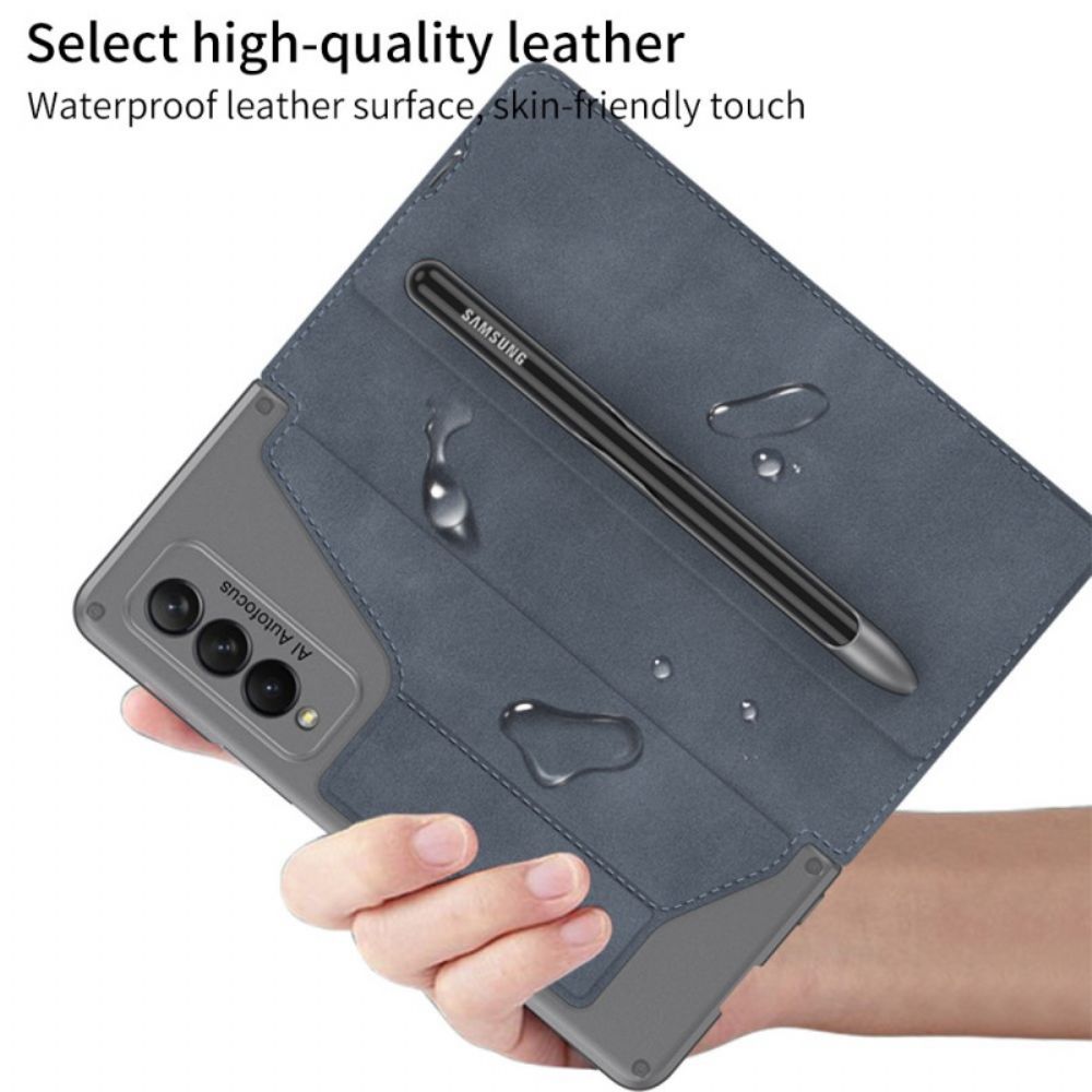 Schutzhülle Für Samsung Galaxy Z Fold 3 5G Flip Case Kunstleder Stifthalter Gkk