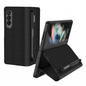 Schutzhülle Für Samsung Galaxy Z Fold 3 5G Flip Case Stifthalter Aus Kohlefaser