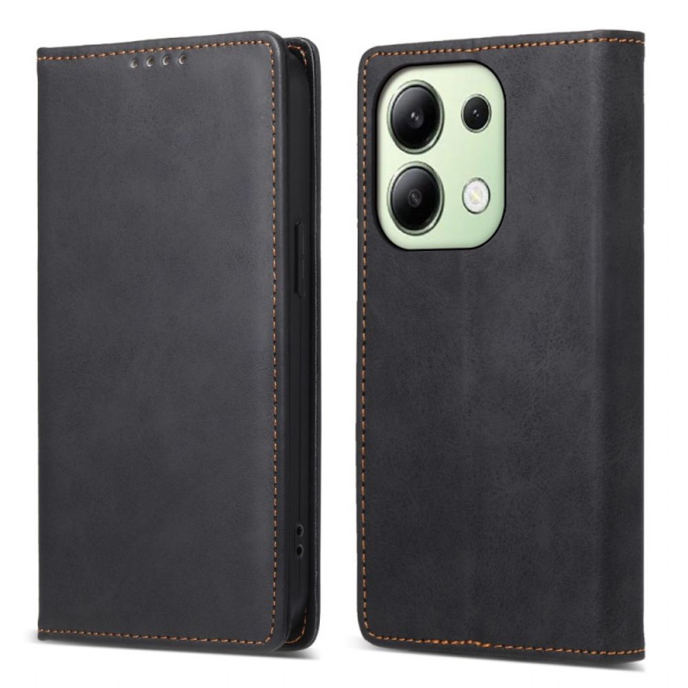 Flip Case Für Xiaomi Redmi Note 13 4g Klassischer Ledereffekt