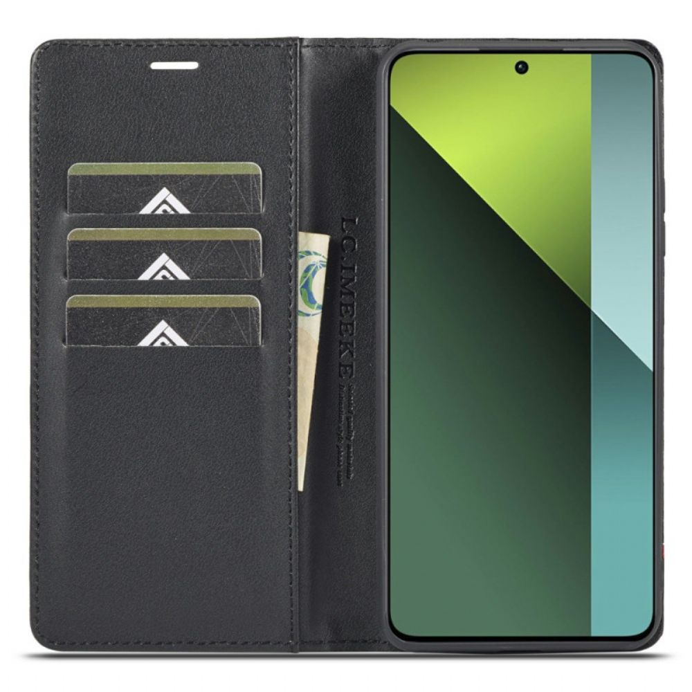 Flip Case Für Xiaomi Redmi Note 13 4g Kohlefaser Lc.imeeke