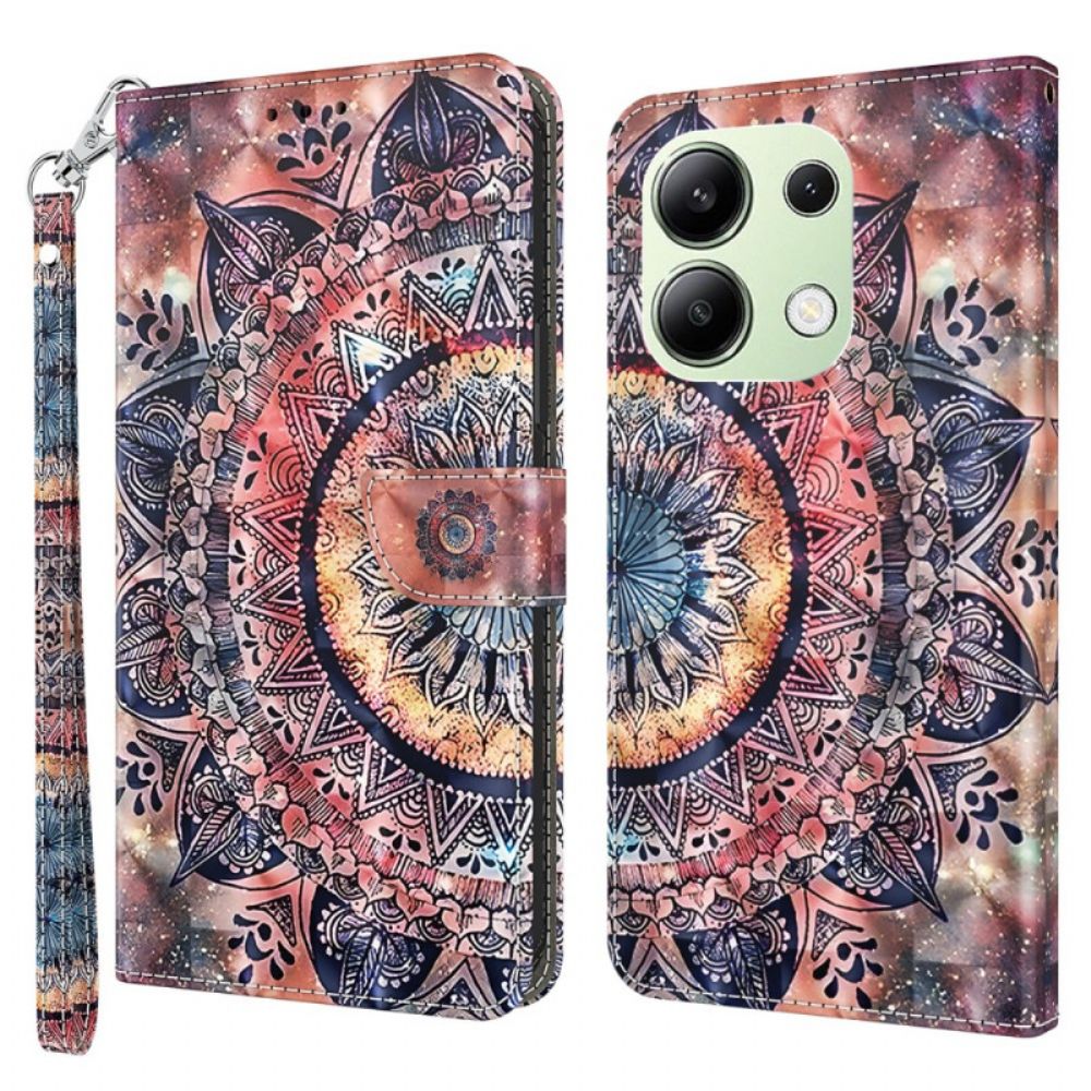 Lederhüllen Xiaomi Redmi Note 13 4g Buntes Mandala Mit Riemen