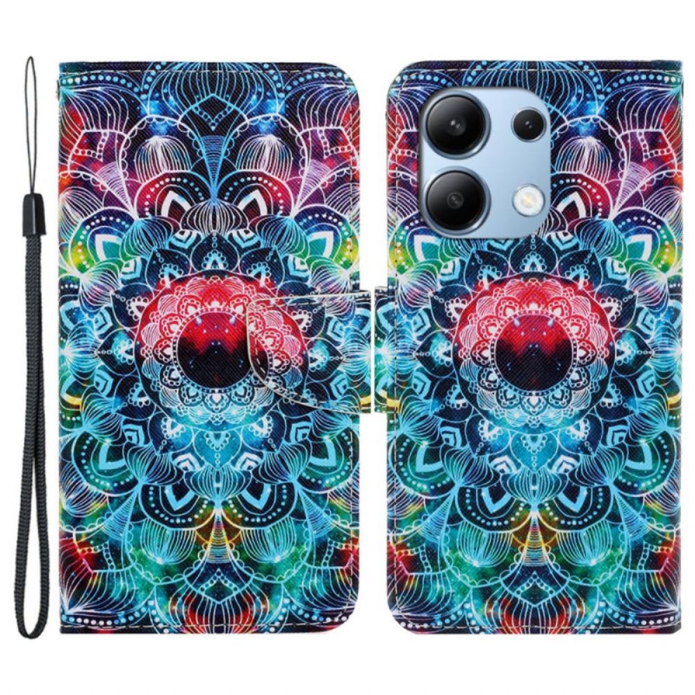 Lederhüllen Xiaomi Redmi Note 13 4g Handyhülle Mandala-riemenmuster