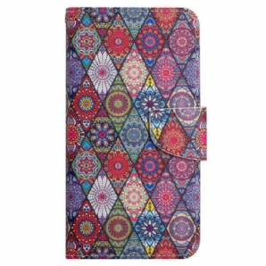 Lederhüllen Xiaomi Redmi Note 13 4g Schlüsselband Kaleidoskop