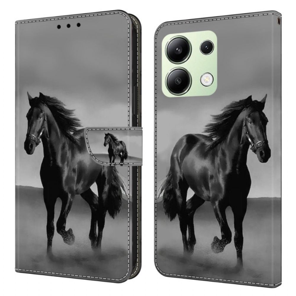 Lederhüllen Xiaomi Redmi Note 13 4g Schwarzes Pferd