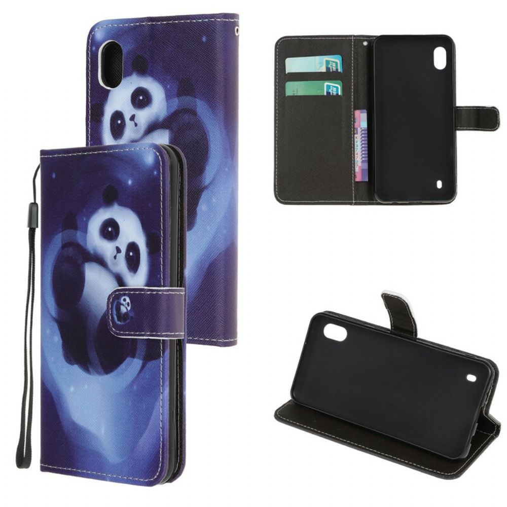 Flip Case Für Samsung Galaxy A10 Mit Kordel Tanga Space Panda