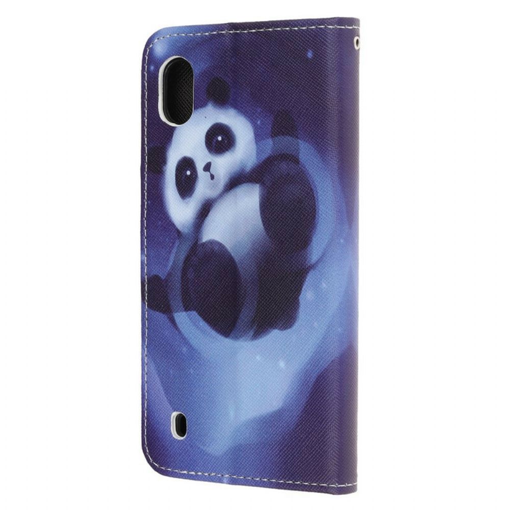 Flip Case Für Samsung Galaxy A10 Mit Kordel Tanga Space Panda