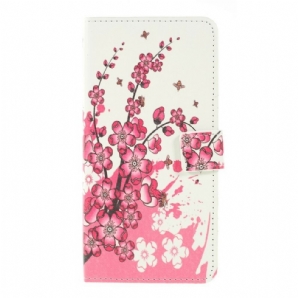 Flip Case Für Samsung Galaxy A10 Tropische Blumen