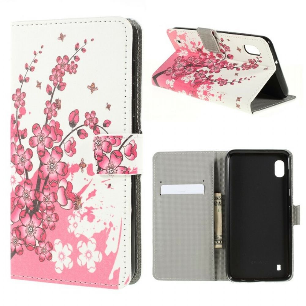 Flip Case Für Samsung Galaxy A10 Tropische Blumen