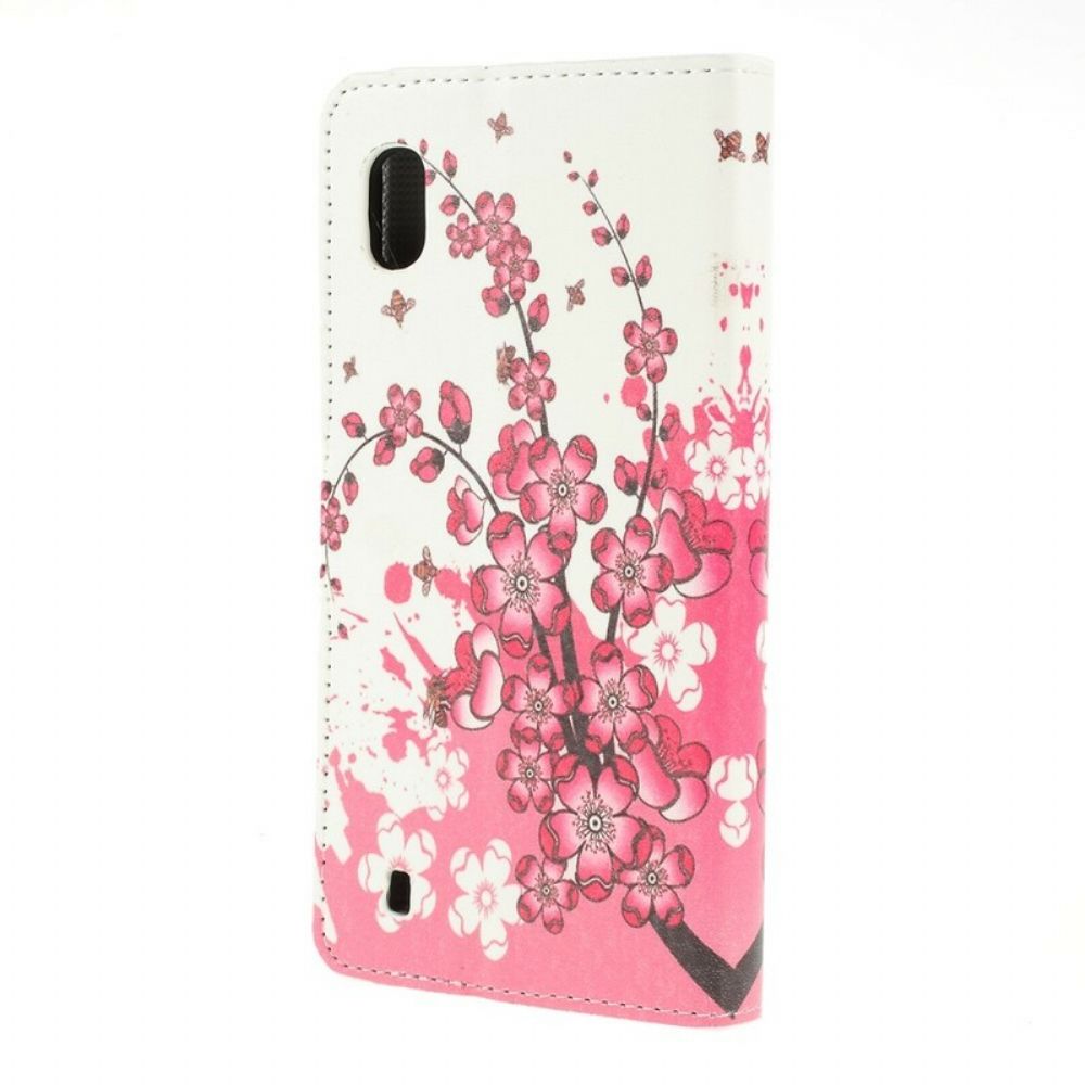 Flip Case Für Samsung Galaxy A10 Tropische Blumen