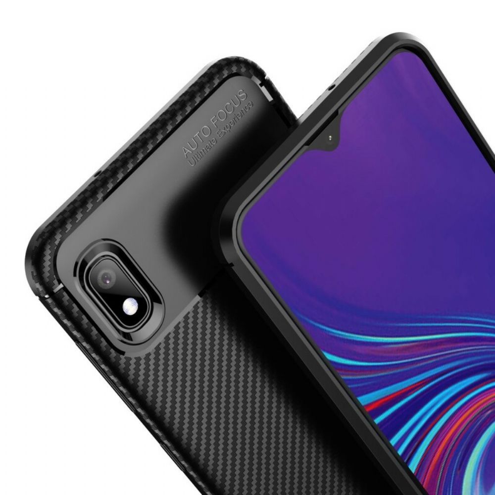 Handyhülle Für Samsung Galaxy A10 Kohlefaserstruktur Flexibel