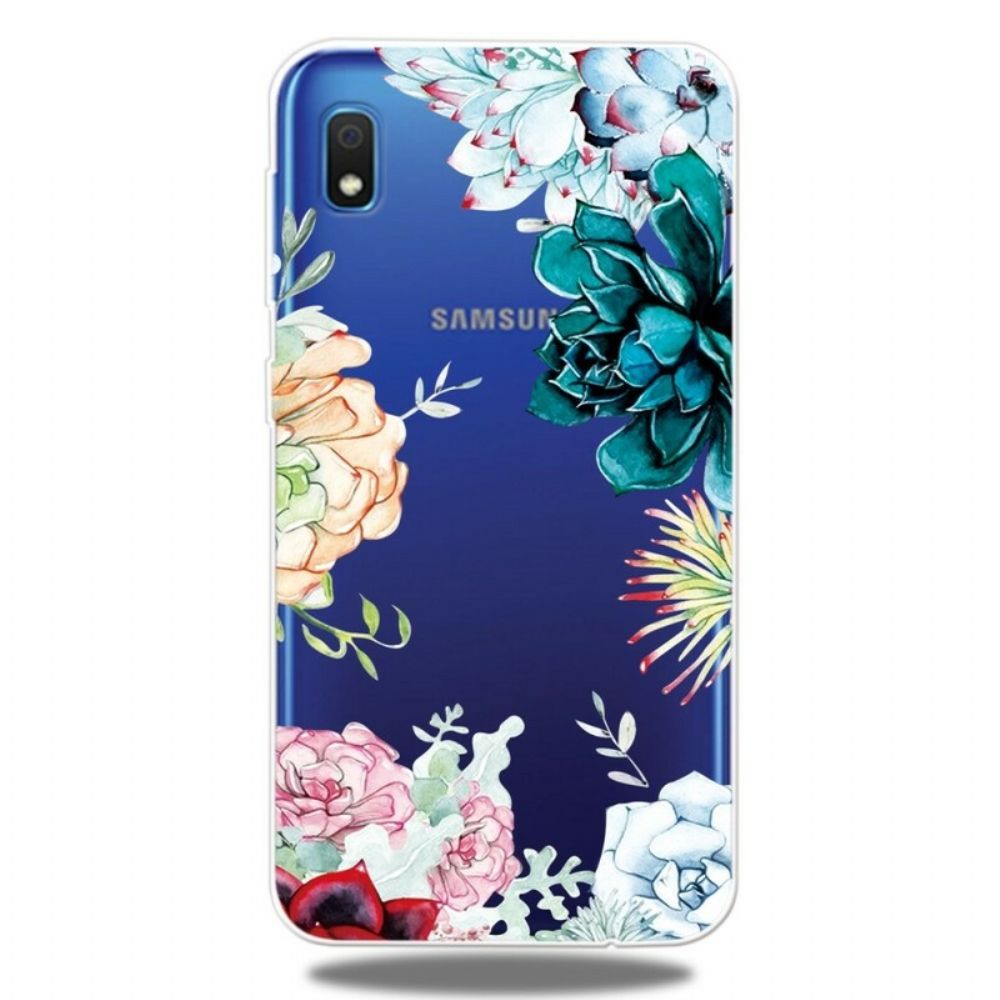 Handyhülle Für Samsung Galaxy A10 Nahtlose Aquarellblumen