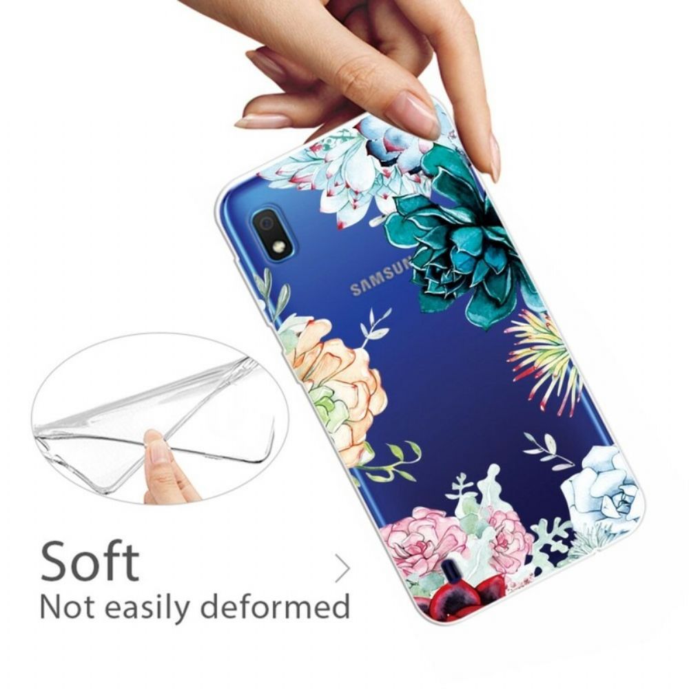 Handyhülle Für Samsung Galaxy A10 Nahtlose Aquarellblumen