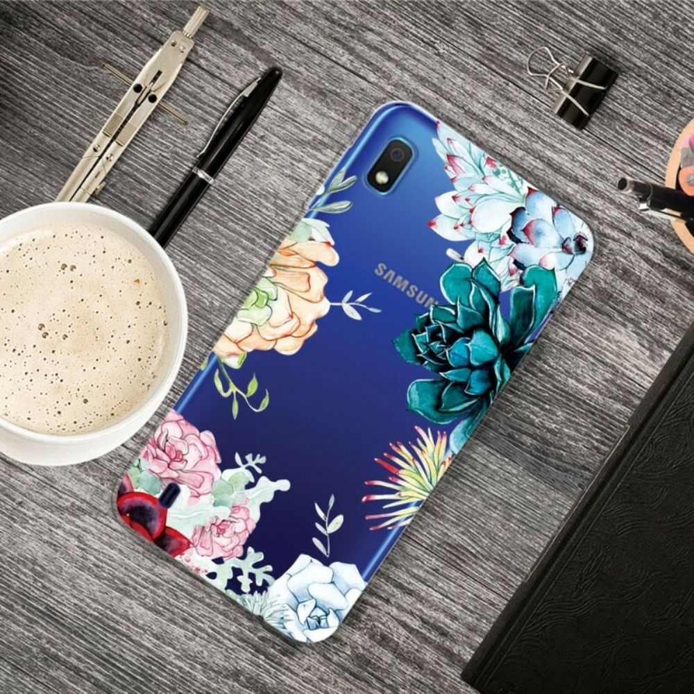 Handyhülle Für Samsung Galaxy A10 Nahtlose Aquarellblumen