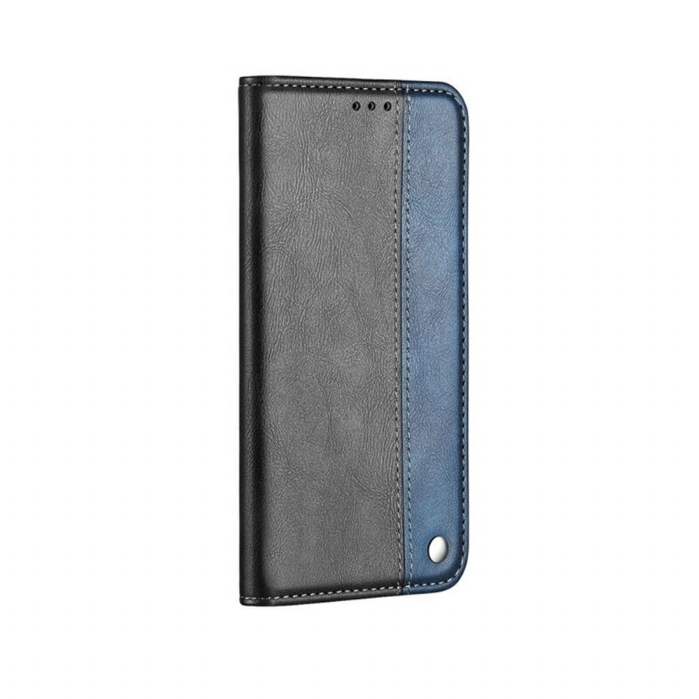 Schutzhülle Für Samsung Galaxy A10 Flip Case Kunstlederknopf Schwarz