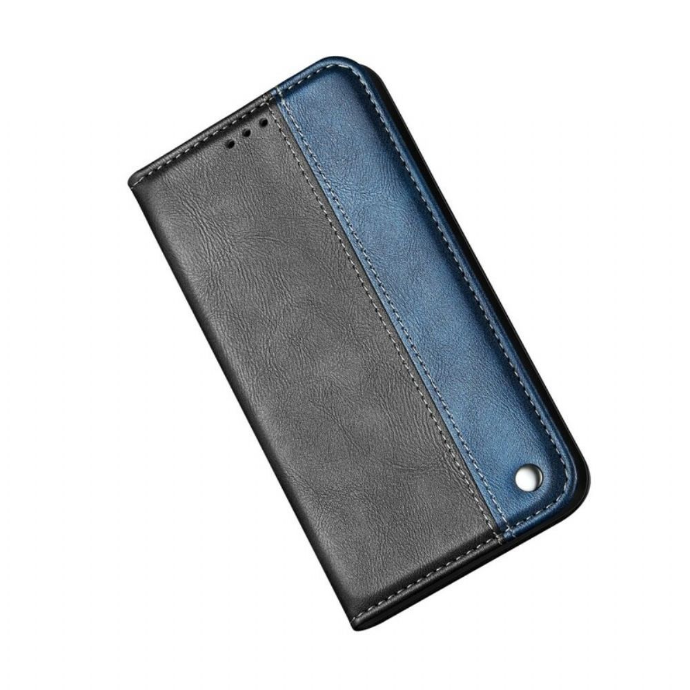 Schutzhülle Für Samsung Galaxy A10 Flip Case Kunstlederknopf Schwarz