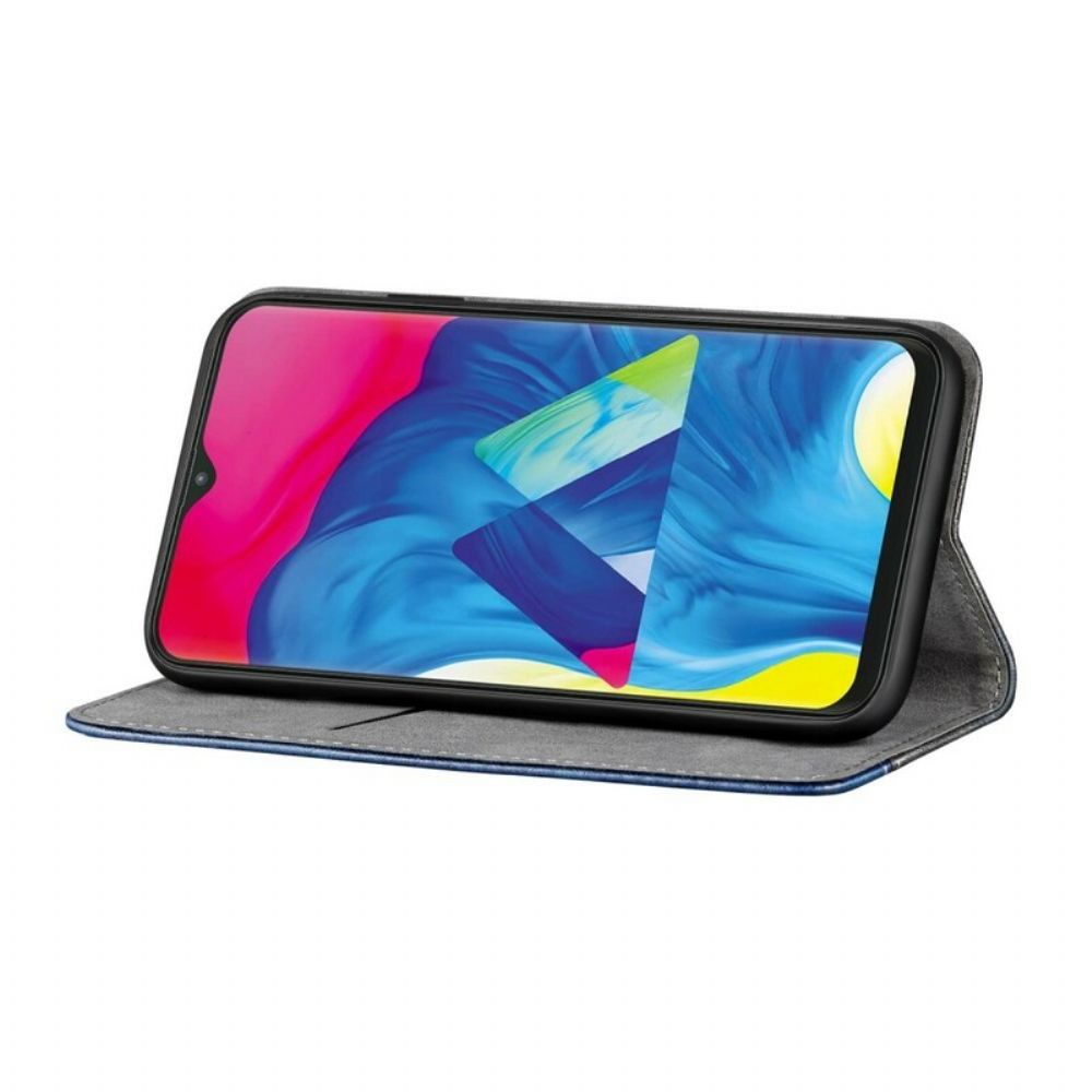 Schutzhülle Für Samsung Galaxy A10 Flip Case Kunstlederknopf Schwarz