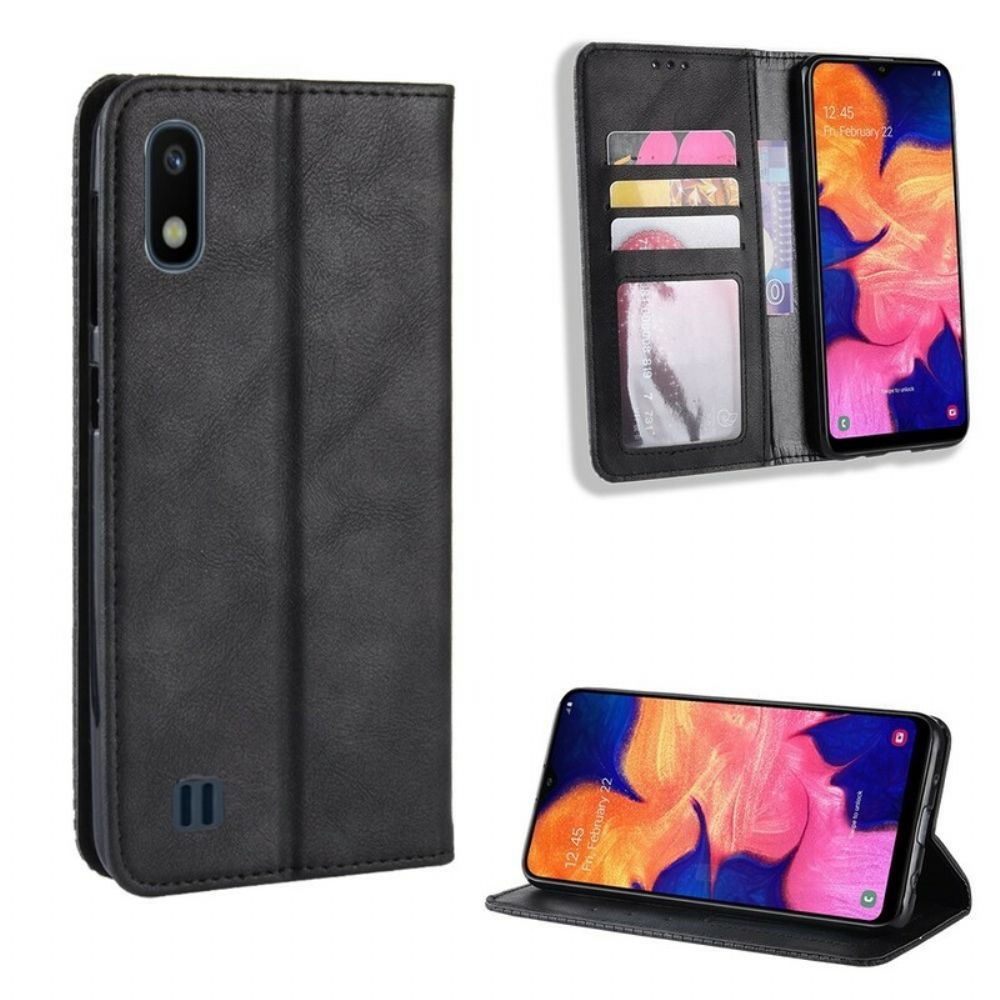 Schutzhülle Für Samsung Galaxy A10 Flip Case Stilisierter Vintage-ledereffekt