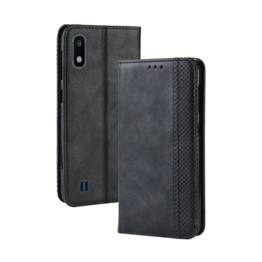 Schutzhülle Für Samsung Galaxy A10 Flip Case Stilisierter Vintage-ledereffekt