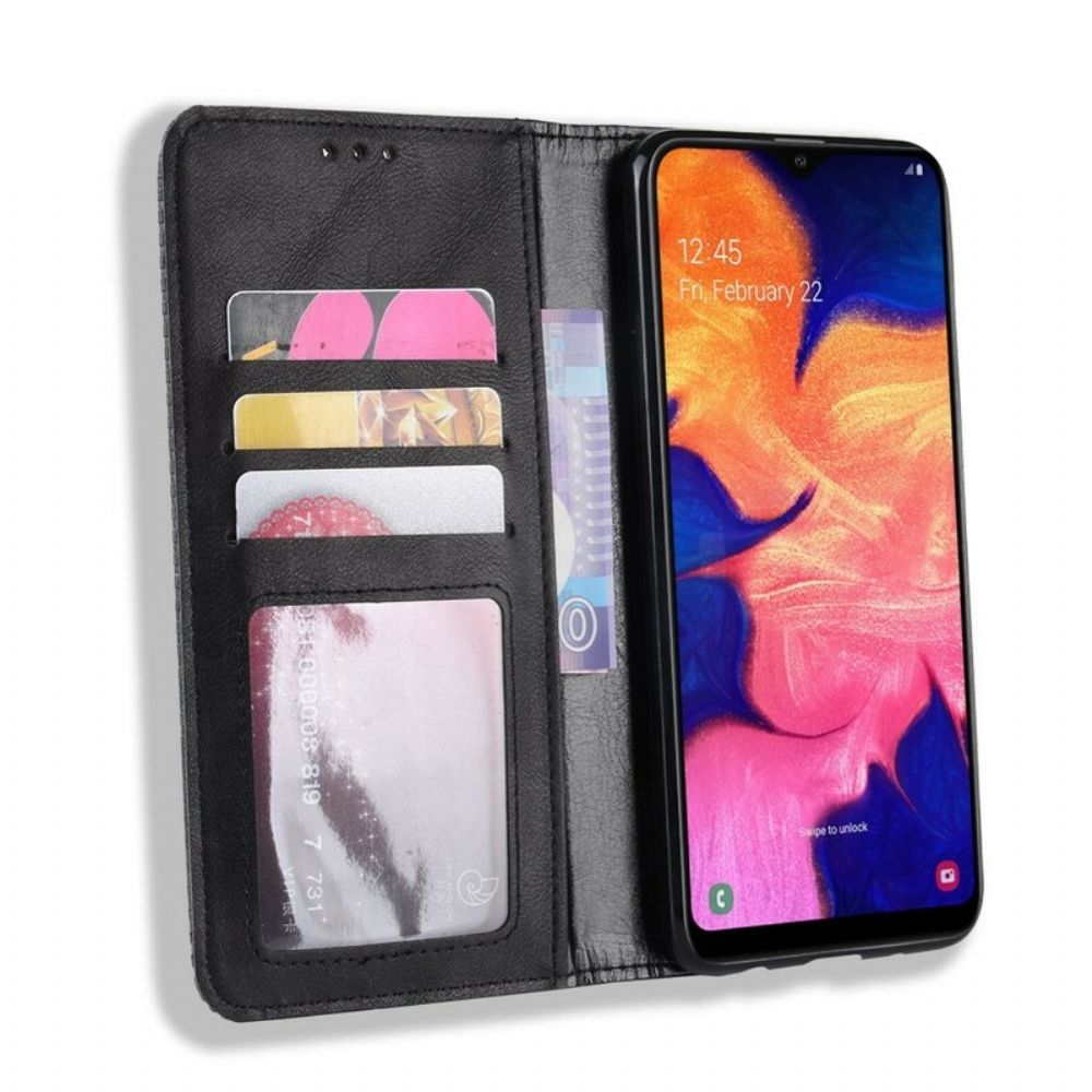 Schutzhülle Für Samsung Galaxy A10 Flip Case Stilisierter Vintage-ledereffekt