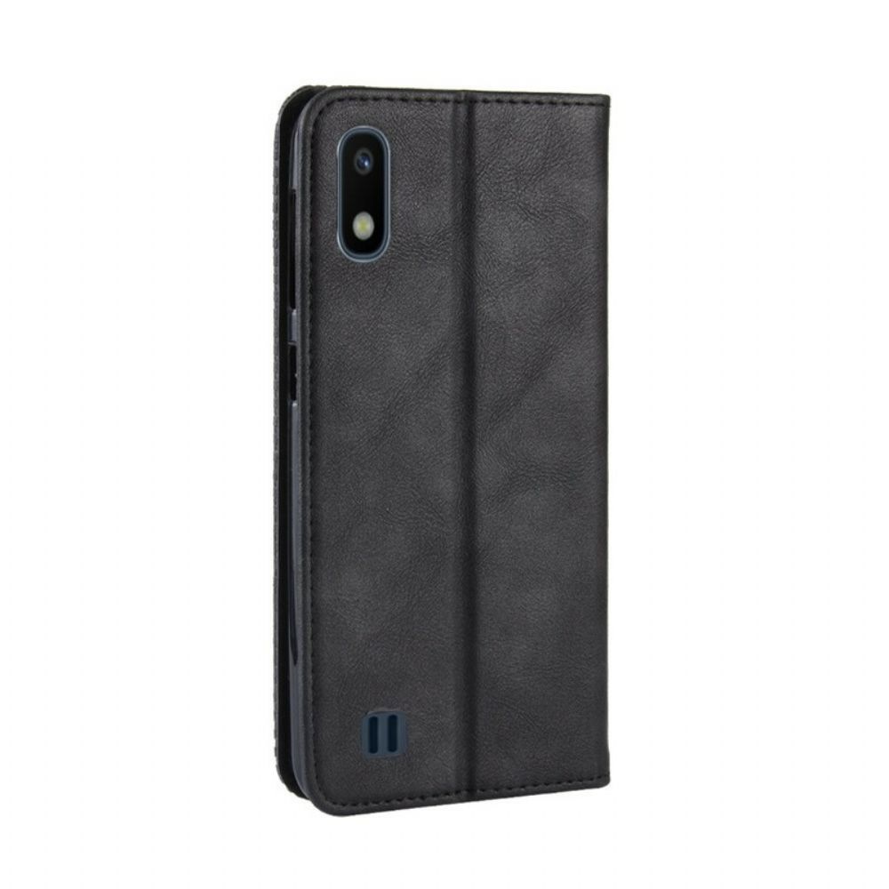 Schutzhülle Für Samsung Galaxy A10 Flip Case Stilisierter Vintage-ledereffekt