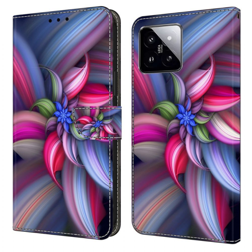 Lederhüllen Xiaomi 14 Bunte Blumen