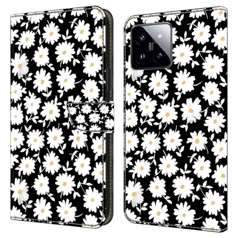 Lederhüllen Xiaomi 14 Handyhülle Blumen