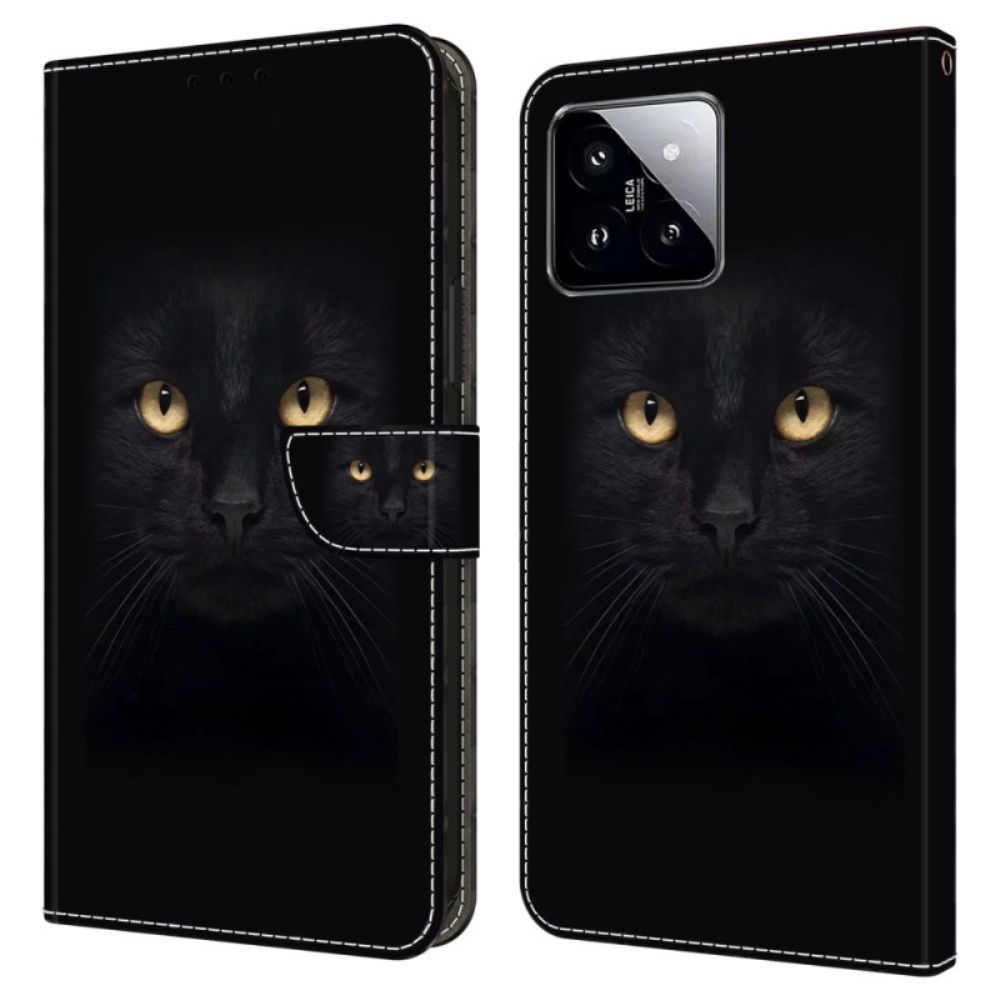 Lederhüllen Xiaomi 14 Schwarze Katze