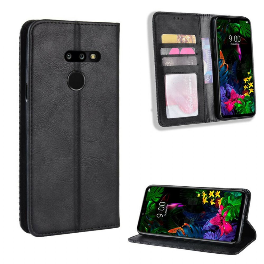 Schutzhülle Für LG G8 ThinQ Flip Case Stilisierter Vintage-ledereffekt