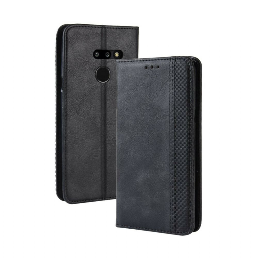 Schutzhülle Für LG G8 ThinQ Flip Case Stilisierter Vintage-ledereffekt