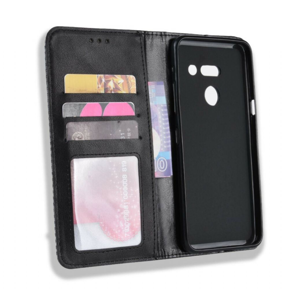 Schutzhülle Für LG G8 ThinQ Flip Case Stilisierter Vintage-ledereffekt